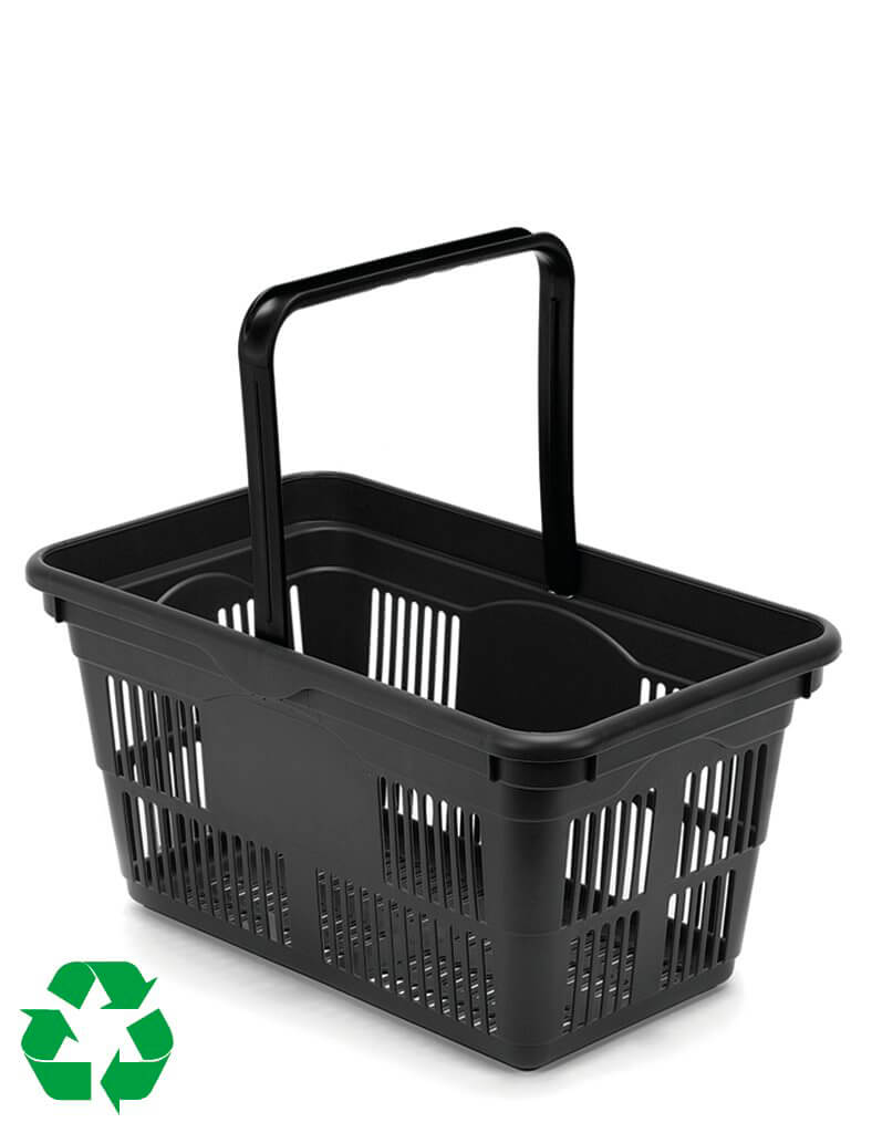 Recycled Black Plastic Basket