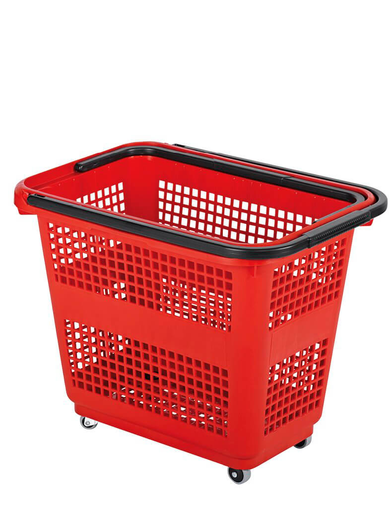 Medium 4 Wheel Coloured Trolley Basket