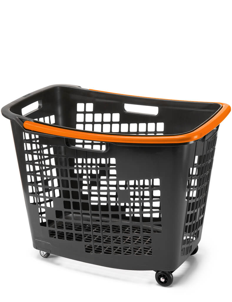 Large Coloured Handle Trolley Basket