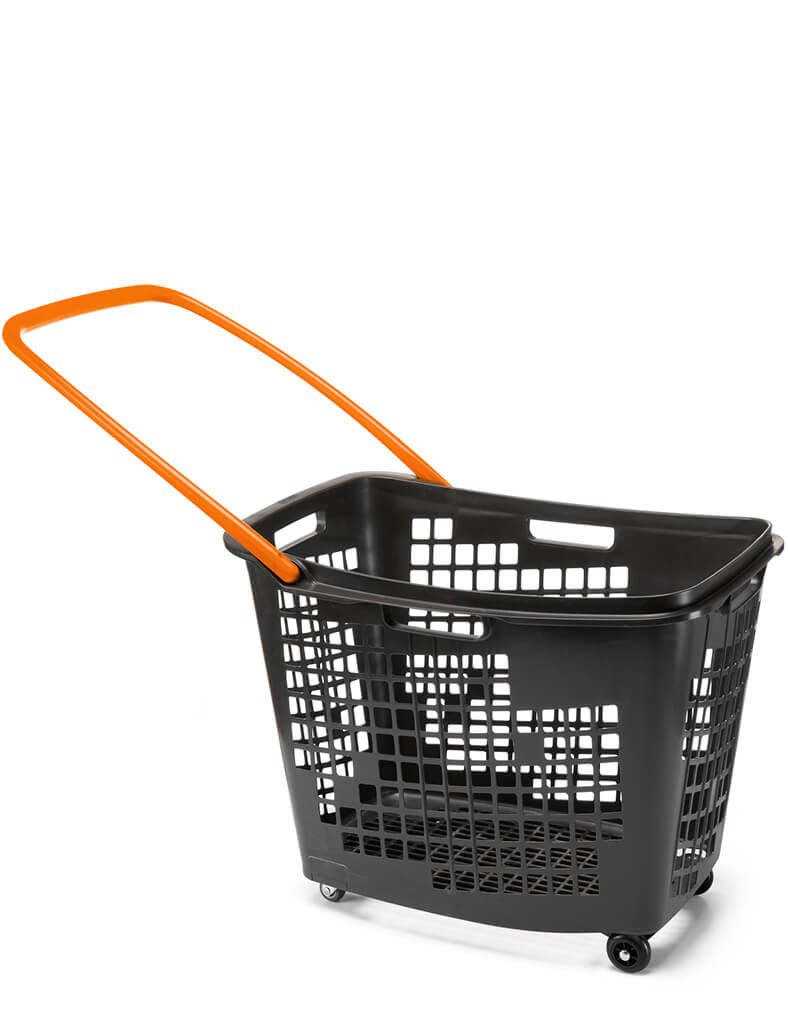 Large Coloured Handle Trolley Basket