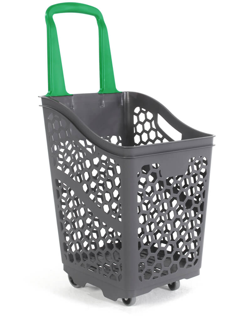 Tall Coloured Handle Trolley Basket