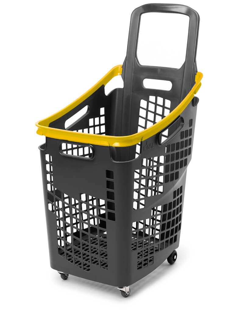 Tall 4 Wheel Trolley Basket 