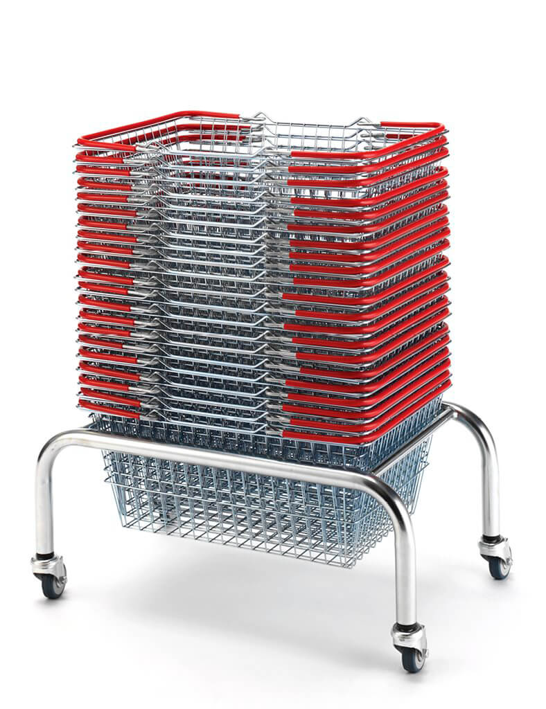 Low Mobile Wire Basket Stacker